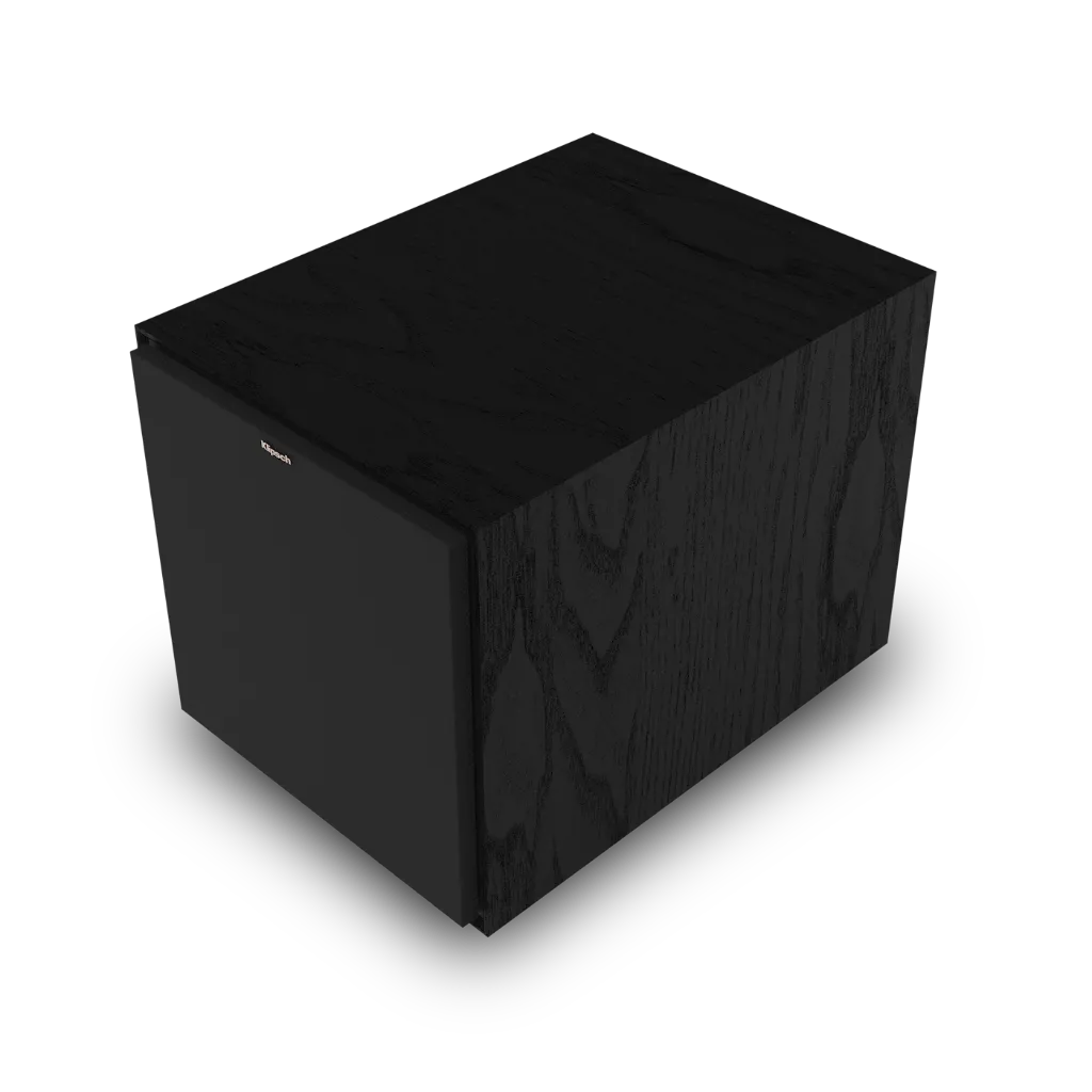 Klipsch-R-101SW-Subwoofer-with-grille-on-at-an-angle-2.webp