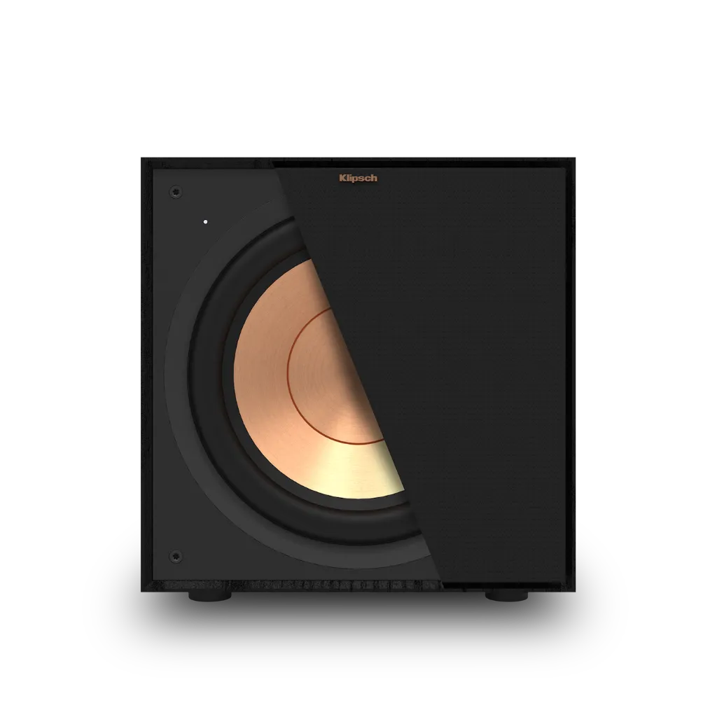 Klipsch-R-101SW-Subwoofer-with-cutaway-view-of-the-grille-from-the-front-3.webp
